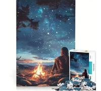 Rompecabezas de 1000 Piezas para Adultos: Fogata bajo un Cielo Estrellado Juguetes para armar, decoración para el hogar, cumpleaños y Navidad 50x75cm