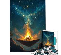 Rompecabezas de 1000 Piezas para Adultos Fogata Flotante bajo un Cielo Estrellado Juguete Educativo y desafiante Una Obra de Arte Un Gran Regalo para los Amantes de los Juegos (Tamaño 38x52cm)