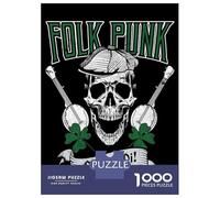 Rompecabezas De 1000 Piezas para Adultos Folk Punk Music Skull Rompecabezas Juegos Familiares Difícil Difícil Cumpleaños Y Navidad 70x50cm/1000pcs