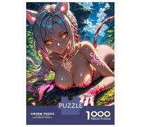 Rompecabezas De 1000 Piezas para Adultos Forest Anime Cat Girl Rompecabezas para Adultos Juego De Ingenio Pero Divertido Y Humorístico 70x50cm/1000pcs