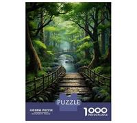 Rompecabezas De 1000 Piezas para Adultos Forest Pathway with Bridge Rompecabezas para Adultos: Un Juego Práctico, Divertido Y Un Desafío Educativo con Humor 70x50cm/1000pcs