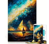 Rompecabezas de 1000 Piezas para Adultos, Forma de pirámide Triangular, Pintura, decoración, Juguete para ejercitar la Mente, Entretenimiento Casual, (50x75cm)