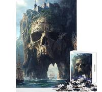 Rompecabezas de 1000 Piezas para Adultos Fortaleza de la Isla Calavera Juego Familiar Regalo de cumpleaños Juguetes para armar cumpleaños y Navidad (38x26cm)