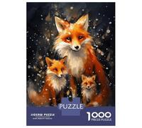 Rompecabezas De 1000 Piezas para Adultos Fox Christmas Family Rompecabezas para Adultos Juegos Familiares para La Diversión Familiar Regalo De Cumpleaños, Regalos, 38x26cm/1000pcs