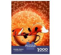 Rompecabezas De 1000 Piezas para Adultos Fox in A Teacup Illustration Rompecabezas para Adultos Juegos Relajantes Difícil Oferta Difícil como Regalo para Toda La Familia 38x26cm/1000pcs