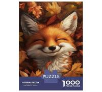 Rompecabezas De 1000 Piezas para Adultos Fox in Autumn Leaves Rompecabezas para Adultos Juegos Divertidos Desafío Difícil Interacción Entre Padres E Hijos 38x26cm/1000pcs