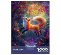 Rompecabezas De 1000 Piezas para Adultos Fox in Enchanted Forest Rompecabezas para Adultos Juegos Relajantes Difícil Difícil Cumpleaños Y Navidad 38x26cm/1000pcs