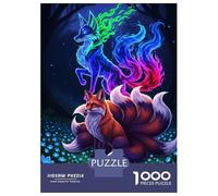 Rompecabezas De 1000 Piezas para Adultos Fox Spirits in A Floral Glade Rompecabezas para Adultos Juegos De Relajación Una Obra De Arte Regalos para Amigos Y Familiares 52x38cm/1000pcs