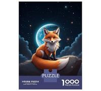 Rompecabezas De 1000 Piezas para Adultos Fox Under The Moonlight Rompecabezas para Adultos Juegos Divertidos Análisis Y Lógica Oferta como Regalos para Toda La Familia 38x26cm/1000pcs