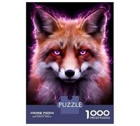 Rompecabezas De 1000 Piezas para Adultos Fox with Pink Lightning Aura Rompecabezas para Adultos Juguetes Antiestrés Decoración Perfecta Cumpleaños Y Navidad 52x38cm/1000pcs