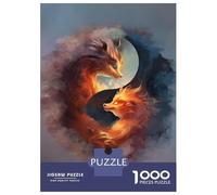 Rompecabezas De 1000 Piezas para Adultos Fox Yin Yang Japanese Rompecabezas para Adultos Juguete Decoración De Pared Regalos para Mujeres para Cumpleaños, Navidad 70x50cm/1000pcs
