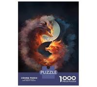Rompecabezas De 1000 Piezas para Adultos Fox Yin Yang Rompecabezas para Adultos Juguetes Antiestrés Patrón De Ensamblaje Cumpleaños 38x26cm/1000pcs