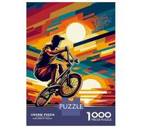 Rompecabezas De 1000 Piezas para Adultos Freestyle BMX Sunset WPAP Rompecabezas para Adolescentes Juguete Decoración De Pared Alivio del Estrés 52x38cm/1000pcs