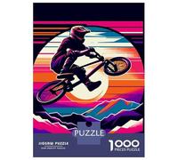 Rompecabezas De 1000 Piezas para Adultos Freestyle BMX Sunset WPAP Rompecabezas para Adultos Juego Familiar Vacaciones En Casa Matar El Tiempo Desafiante De Completar 52x38cm/1000pcs