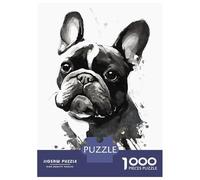 Rompecabezas De 1000 Piezas para Adultos French Bulldog Black Ink Rompecabezas para Adultos Juguetes DIY Regalos para Mujeres Regalos para Amigos Y Familiares 70x50cm/1000pcs