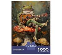 Rompecabezas De 1000 Piezas para Adultos Frog Guitar Music Mushroom Rompecabezas para Adultos Juegos De Relajación para La Diversión Familiar Interacción Entre Padres E Hijos 52x38cm/1000pcs