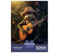 Rompecabezas De 1000 Piezas para Adultos Frog Hat Playing Guitar Rompecabezas para Adultos Juguete Decoración De Pared Pero Diversión Y Humorística Diversión En El Hogar, 70x50cm/1000pcs