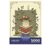 Rompecabezas De 1000 Piezas para Adultos Frog Reading Book Rompecabezas para Adultos Juegos De Relajación Una Obra De Arte Regalos para Amigos Y Familiares 38x26cm/1000pcs