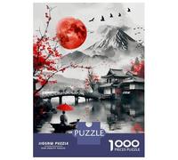 Rompecabezas De 1000 Piezas para Adultos Fuji Mount Ink Wash Art Rompecabezas para Adultos Juegos Familiares Decoración del Hogar Desafío Educativo 52x38cm/1000pcs