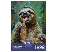 Rompecabezas De 1000 Piezas para Adultos Funny Adorable Sloth Eat Rompecabezas para Adultos Juego De Ingenio para La Diversión Familiar Cumpleaños 52x38cm/1000pcs