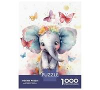 Rompecabezas De 1000 Piezas para Adultos Funny Baby Elephant Rompecabezas para Adultos Juego Práctico Decoración del Hogar Regalos De Cumpleaños Y Únicos 38x26cm/1000pcs