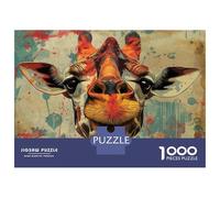 Rompecabezas De 1000 Piezas para Adultos Funny Colorful Giraffe Art Rompecabezas para Adultos Juegos Relajantes Pero Divertidos Y Humorísticos Desafiante De Completar 52x38cm/1000pcs