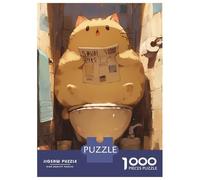 Rompecabezas De 1000 Piezas para Adultos Funny Comical Cat Toilet Rompecabezas para Adultos Juegos Divertidos Alivia El Estrés 70x50cm/1000pcs