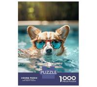 Rompecabezas De 1000 Piezas para Adultos Funny Cute Corgi Summer Rompecabezas para Adolescentes Juego Práctico Desafío Difícil Regalo De Cumpleaños, Regalos, 70x50cm/1000pcs