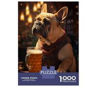 Rompecabezas De 1000 Piezas para Adultos Funny French Bulldog Beer Rompecabezas para Adultos Juguetes Antiestrés Pero Divertido Y Humorístico 70x50cm/1000pcs