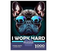 Rompecabezas De 1000 Piezas para Adultos Funny French Bulldog Quote Rompecabezas Juego De Ingenio Una Obra De Arte Cumpleaños Y Navidad 52x38cm/1000pcs