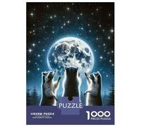 Rompecabezas De 1000 Piezas para Adultos Funny Raccoon Moon Rompecabezas para Adultos Juegos Relajantes Que Mejoran La Memoria Diversión En Casa Actividades, 38x26cm/1000pcs