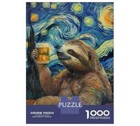 Rompecabezas De 1000 Piezas para Adultos Funny Sloth Drinking Beer Rompecabezas para Adultos Juegos De Relajación Una Obra De Arte Regalos para Amigos Y Familiares 70x50cm/1000pcs