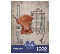 Rompecabezas De 1000 Piezas para Adultos Funny Yak Bathtub Rompecabezas para Adultos Juegos Divertidos Análisis Y Lógica Oferta como Regalos para Toda La Familia 52x38cm/1000pcs