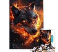 Rompecabezas de 1000 Piezas para Adultos Furia del Lobo Llameante - Juego de ingenio para Adultos Carrera de Velocidad Regalo de cumpleaños (tamaño 50x75cm)
