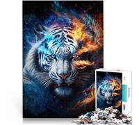 Rompecabezas de 1000 Piezas para Adultos Furia del Tigre Juguetes para aliviar el estrés Actividades Divertidas en casa, Regalos de cumpleaños, Regalos de Viaje, 52x38cm