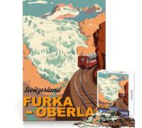 Rompecabezas de 1000 Piezas para Adultos Furka Oberlap Railway Fine Cut Art Juguete Inteligente para el Cerebro Tiempo de Juego Acogedor Regalo de cumpleaños y pasatiempo 50x75cm