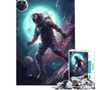 Rompecabezas de 1000 Piezas para Adultos fútbol astronautas Planetas Juguetes educativos Juegos Divertidos desafío difícil Regalos para Mujeres y Hombres (tamaño 75x50cm)