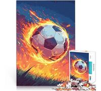 Rompecabezas de 1000 Piezas para Adultos Fútbol en Llamas Juguete Educativo para aliviar el estrés Mejorar el Amor Entre Parejas 38x26cm