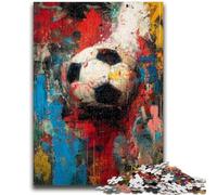 Rompecabezas de 1000 Piezas para Adultos, fútbol, para aliviar el estrés y Pasar el rato en casa, con póster y Hoja de Trivia a Juego, 26x38cm