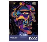 Rompecabezas De 1000 Piezas Para Adultos Futuristic Abstract Vision - Neon Cubist Portrait Rompecabezas Para Adultos Juego De Ingenio Decoración Perfecta Regalos De Cumpleaños Y Únicos 52x38cm/1000pcs