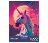 Rompecabezas De 1000 Piezas para Adultos Futuristic Neon Unicorn Rompecabezas Juegos Familiares Difícil Difícil Cumpleaños Y Navidad 52x38cm/1000pcs