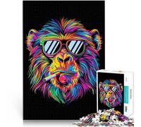 Rompecabezas de 1000 Piezas para Adultos Gafas de Sol de Mono Babuino Alivio del estrés Cada Pieza es única: un desafiante y Divertido Juego Familiar 38x26cm