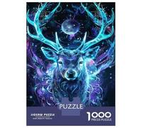 Rompecabezas De 1000 Piezas para Adultos Galactic Deer Art Print Rompecabezas para Adultos Juguetes Antiestrés Carrera De Velocidad Manual Interacción Entre Padres E Hijos 70x50cm/1000pcs