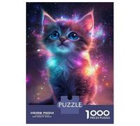 Rompecabezas De 1000 Piezas para Adultos Galactic Kitten Glow -1 Rompecabezas para Adultos Juegos Divertidos Desafío Difícil Interacción Entre Padres E Hijos 52x38cm/1000pcs