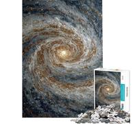 Rompecabezas de 1000 Piezas para Adultos Galaxia arremolinada Arte Digital Juegos relajantes para Adultos Alivia el estrés Diversión en casa (Tamaño 38x52cm)