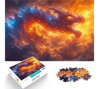Rompecabezas de 1000 Piezas para Adultos Galaxia del Dragón Cósmico Ardiente Juguetes educativos Regalo para cumpleaños 75x50cm
