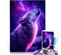 Rompecabezas de 1000 Piezas para Adultos Galaxia del Lobo Aullando Juguetes Juegos Educativos Antiestrés Gran Regalo para Juegos 52x38cm
