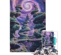 Rompecabezas de 1000 Piezas para Adultos Galaxia Espiral Bosque Juegos Familiares Vacaciones en casa Ideal para Pasar el rato Toda la Familia (tamaño 50x75cm)