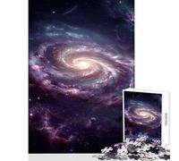 Rompecabezas de 1000 Piezas para Adultos: Galaxia Espiral Vibrante en el Espacio Profundo decoración del hogar Juguetes Regalos para Mujeres y Hombres Juego Imposible con póster a Juego