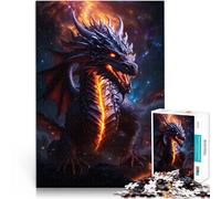 Rompecabezas de 1000 Piezas para Adultos Galaxia Nocturna del Fuego del Dragón Juego de Preguntas Lista de Deseos con Papá Noel 38x26cm